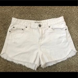 Free People White Denim Shorts